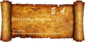 Beliczky Andrea névjegykártya
